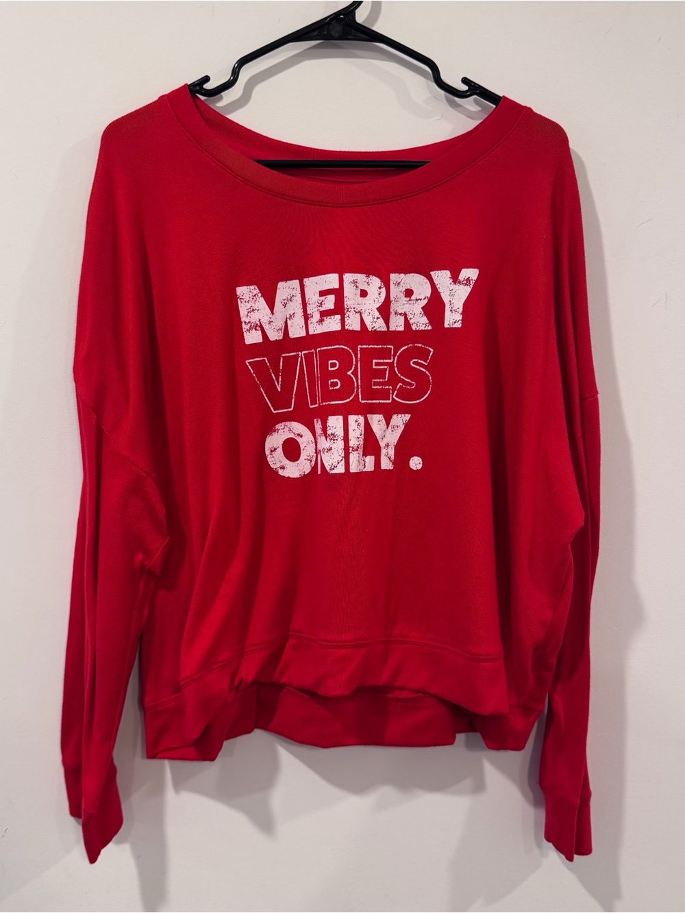 Jenni Red "Merry Vibes Only" Graphic Sleepshirt Lightweight Women’s XXL